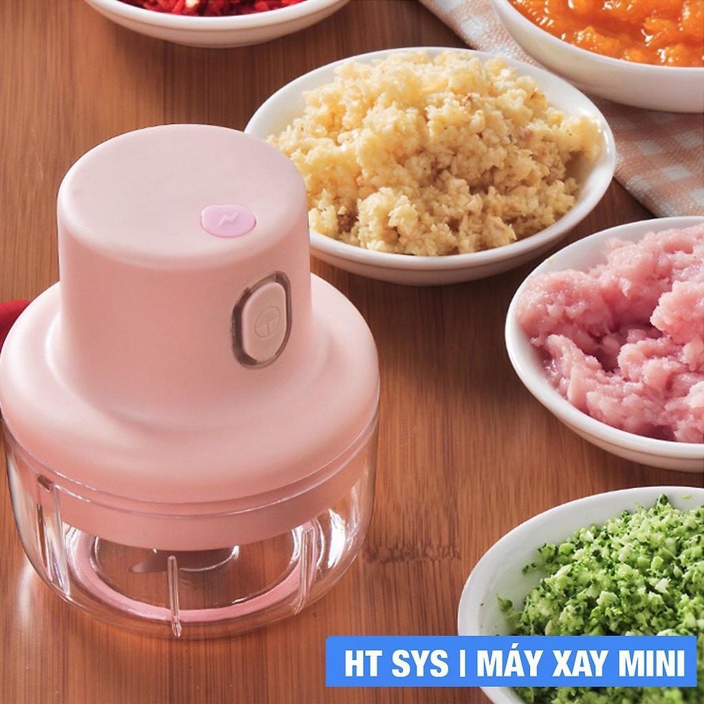 Máy Xay Mini Cầm Tay - Máy Xay Thịt , Tỏi Sạc Điện Cổng Usb MXM02