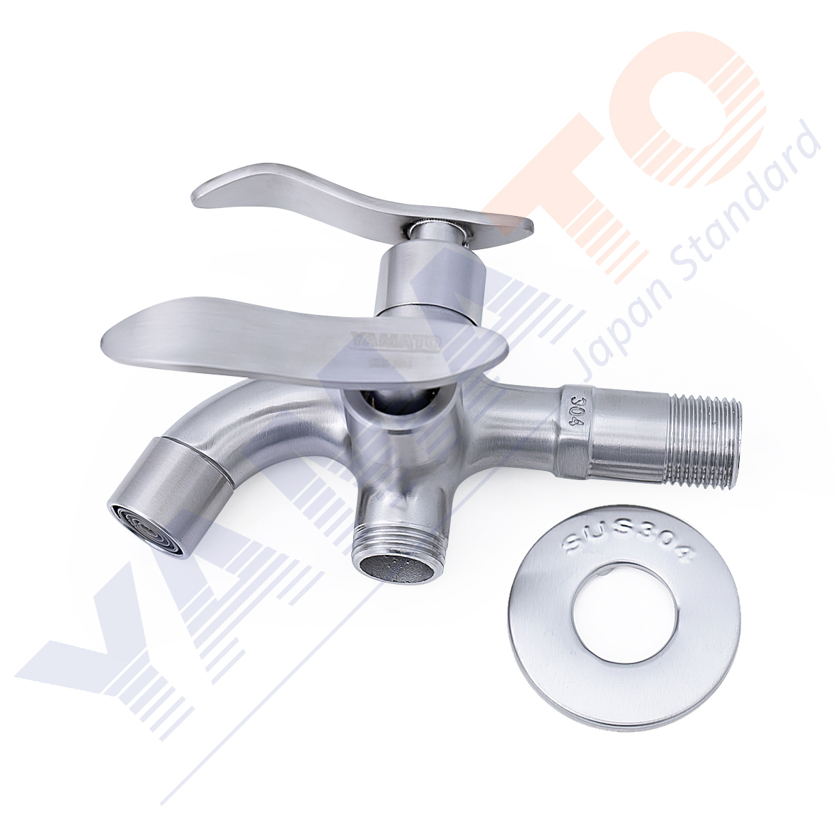 Combo Vòi sen lạnh SUS304  | Vòi lavabo lạnh SUS304 | Tay sen tăng áp – dây sen Inox 304 Yamato