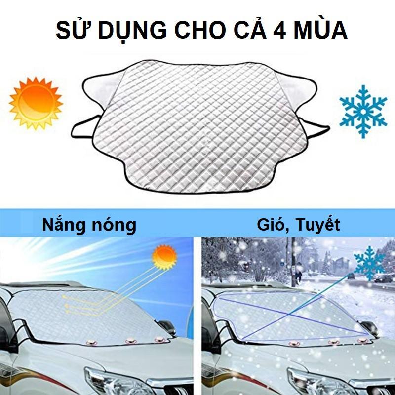 Tấm bạt che chắn nắng chống thấm ngoài kính lái ô tô 4 lớp B3 - Kích thước: 193*126cm (Hàng đẹp cao cấp dày dặn)