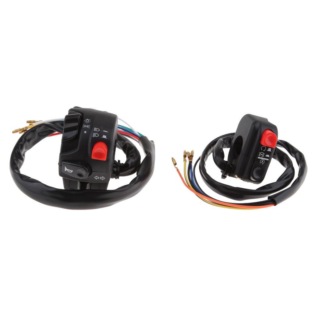 2x Motorcycle on/Off Button Switch Ignition Engine Stop Light Horn for