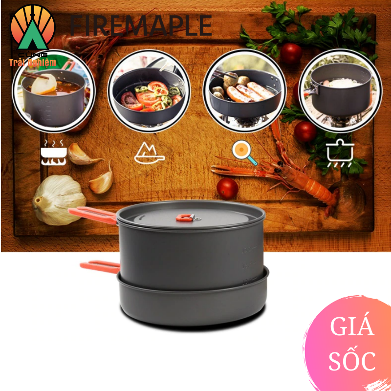 COMBO Nồi Chảo Nấu Ăn 3 Trong 1 Fire Maple Feast 3 Gọn Nhẹ Chuyên Dụng Cho Dã Ngoại Cắm Trại Ngoài Trời