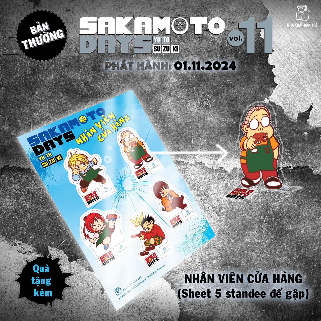 Sakamoto Days - Tập 11 - Một Đòn - Tặng Kèm Sheet 5 Standee Đế Gập