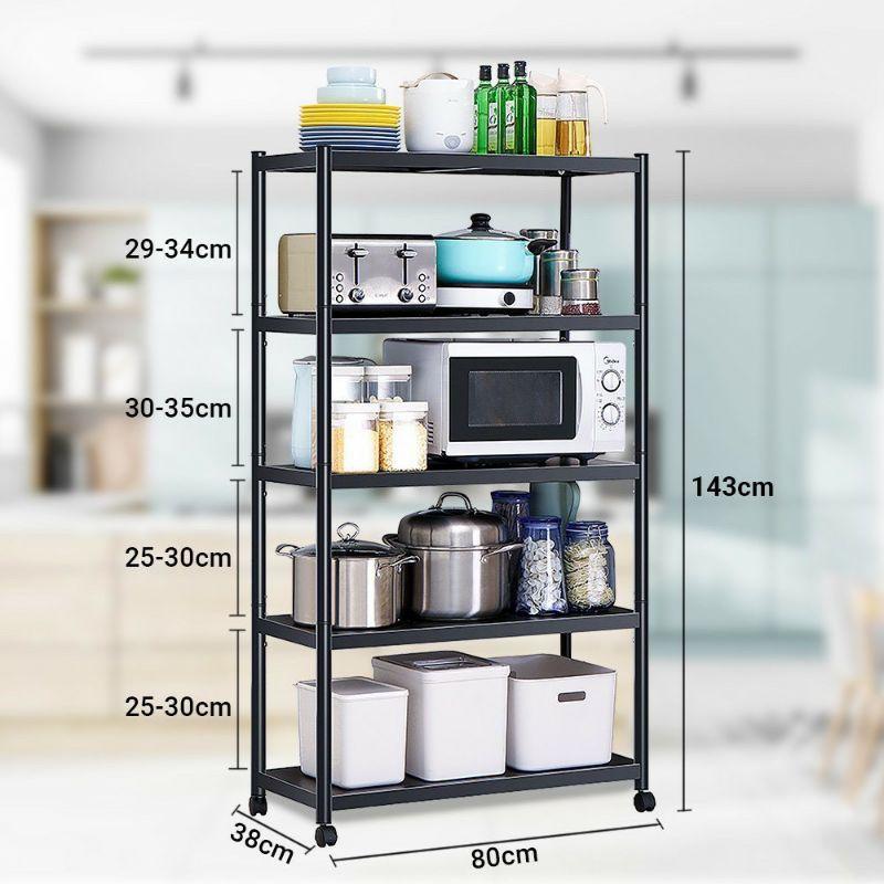 Kệ sắt sơn tĩnh điện để đồ đa năng gấp gọn 3/4/5 tầng có bánh xe, kệ gia dụng