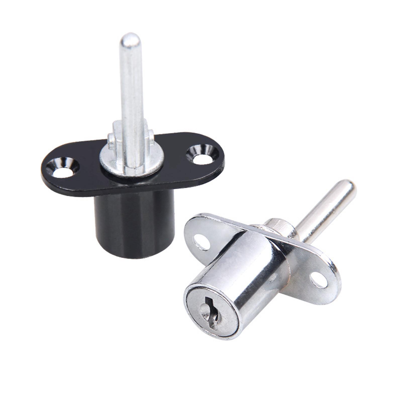 Push Plunger Lock Zinc Alloy Plunger Lock Portable Cylinder Head Cabinet Lock Drawer Lock Cabinet Plunger Lock for Desk Locker