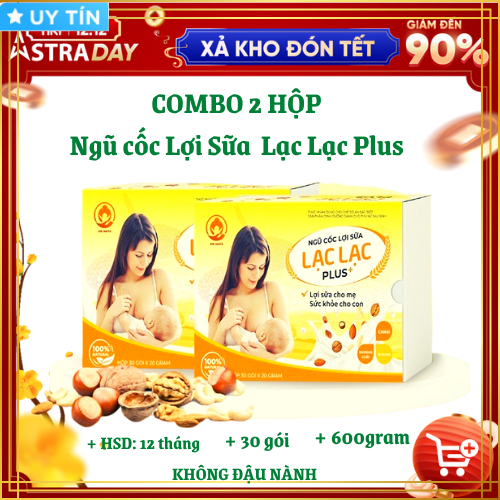 Combo 2 hộp ngũ cốc lợi sữa Lạc Lạc (39 loại hạt) 30 gói