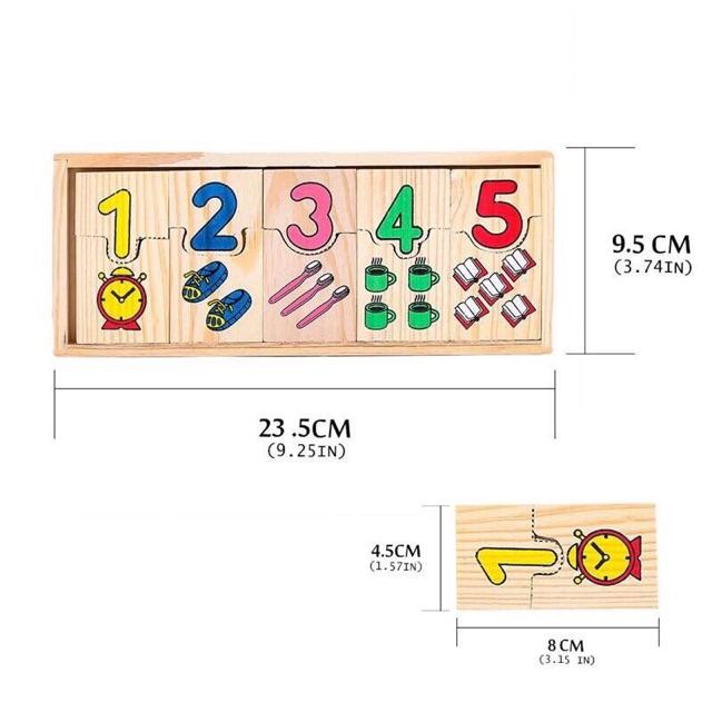 Hộp Gỗ Học Toán Học - Hộp gỗ Ghép Số Đếm Lượng