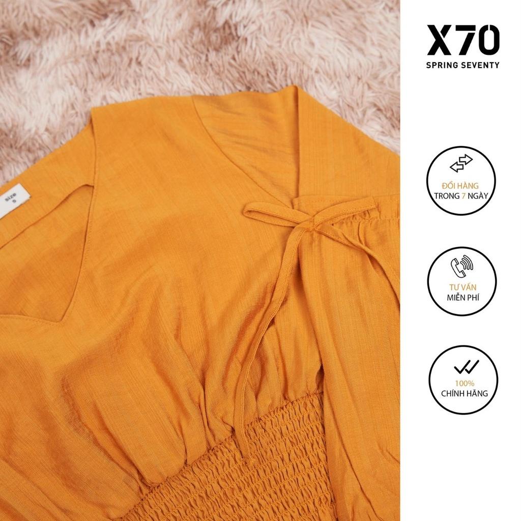 Áo Croptop Kiểu Nữ Trơn Kiểu Dáng Tay Dài Thiết Kế Lưng Chun Thời Trang X70 - 00550003