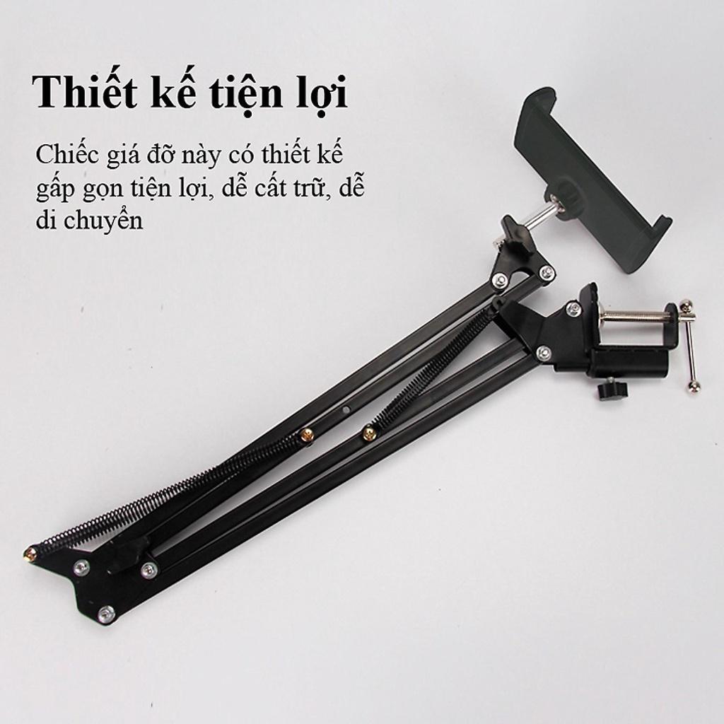 Giá đỡ ipad điện thoại, máy tính bảng, kẹp đầu giường, cạnh bàn đa năng xoay 360 độ - Hàng Chính Hãng miDoctor