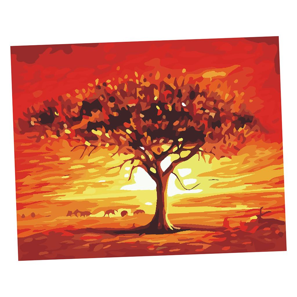 DIY Paint By Numbers Kit Canvas Painting Wall Picture Crafts