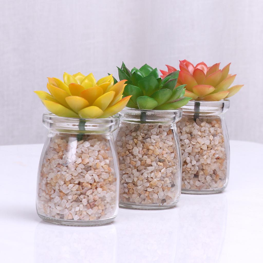 Artificial Succulent Plant Mini Potted Plants Office Home Hotel Decor