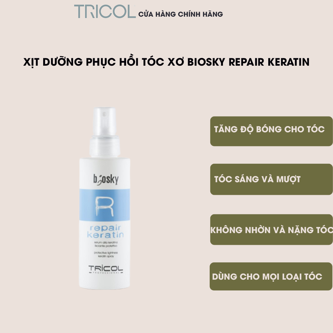 Xịt dưỡng phục hồi, tái cấu trúc tóc Repair Keratin Spray 150ML