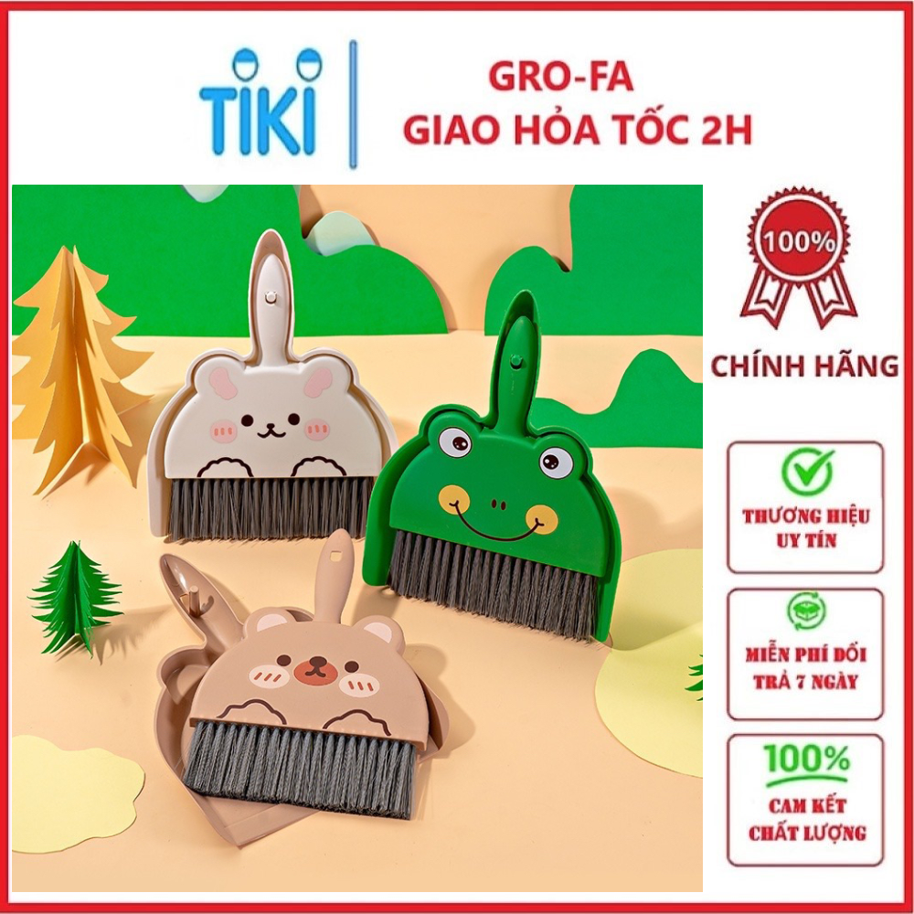 Bộ Chổi Xẻng Mini Hình Thú Dễ Thương - Chổi Quét Bàn Thờ, Bộ Chổi Quét Bụi Và Ki Hốt Rác Vệ Sinh Nhà Cửa Nhựa PP Cao Cấp - GROFA