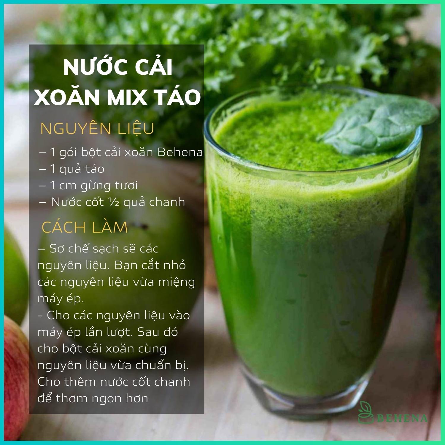 Bột rau cải xoăn kale Behena hữu cơ sấy lạnh nguyên chất cho bé ăn dặm hộp 50g