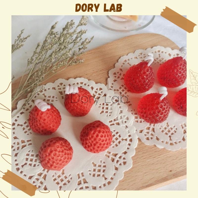 Nến Thơm Quả Dâu Tây Size Mini Thạch Jelly Không Khói, Phụ Kiện Decor Chụp Ảnh - Dory Lab