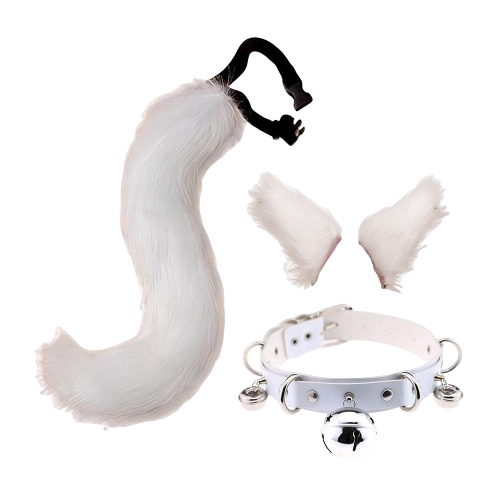 Faux Ears and Tail Set Cosplay Costume Headwear Headdress for Party Stage Shows