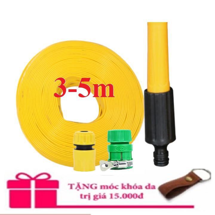 Bộ dây vòi xịt nước rửa xe, tưới cây . tăng áp 3 lần, loại 3m, 5m 206622-5 cút sập,nối nhựa vàng+ tặng móc khoá