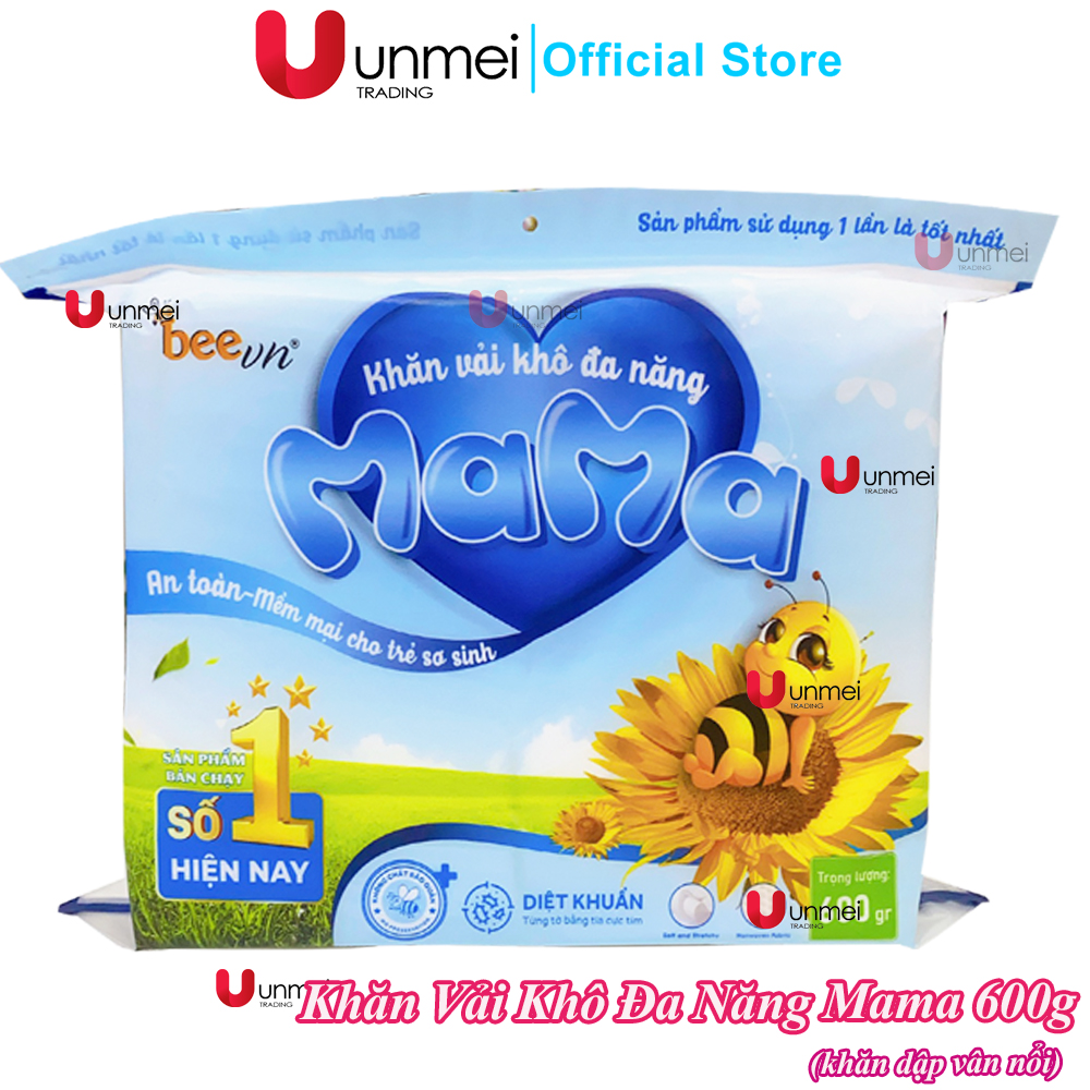 (Túi Tiết Kiệm) Khăn Khô, Khăn Vải Khô Đa Năng Mama 600g (Kích Thước 15x18cm) - Thương Hiệu BeeVN Mama