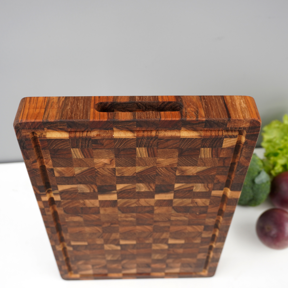 Thớt Gỗ Teak BUZEN Cao Cấp 35x25x3.8cm - Gỗ Cao Cấp Không Ra Mùn Dăm, Bảo Vệ Lưỡi Dao, Có Kiểm Định An Toàn