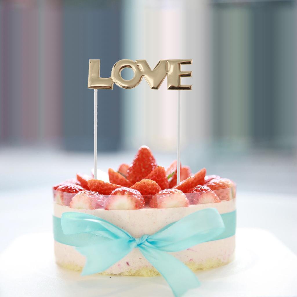 6 Pieces Love Letter Cake Topper Cake Banner Wedding Party Cake Centerpieces