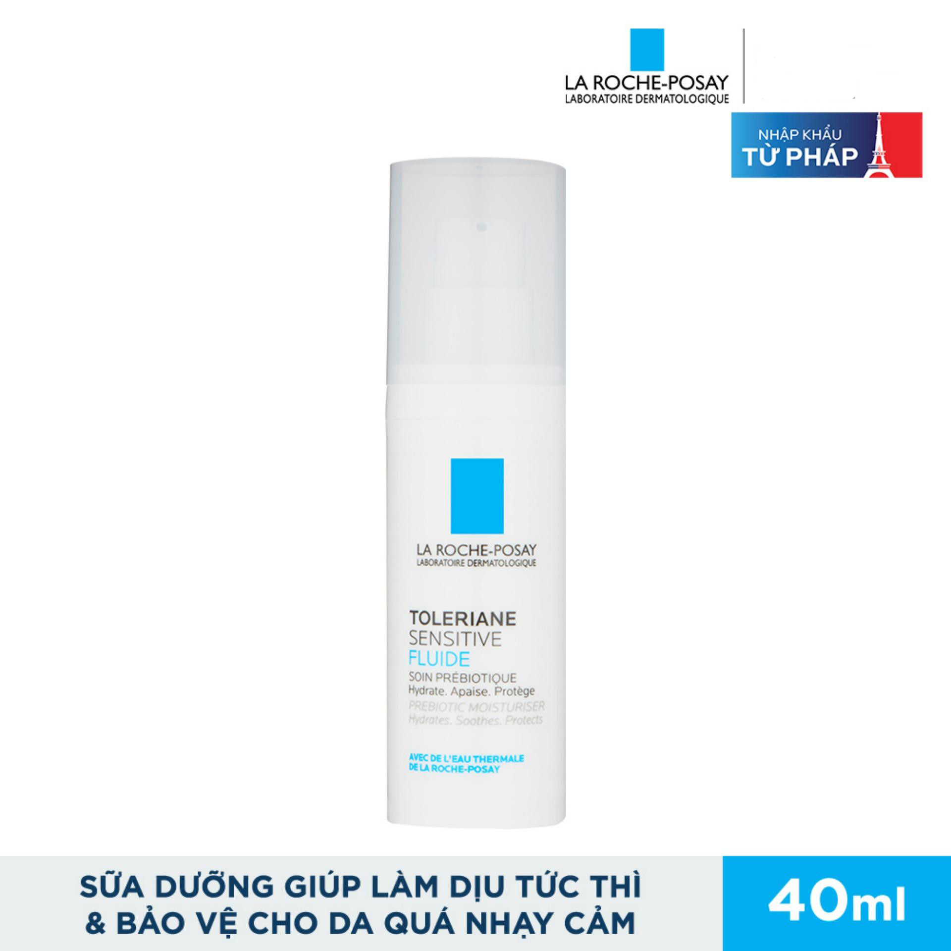 Sữa Dưỡng Ẩm Làm Dịu Tức Thì Cho Da Rất Nhạy Cảm Dị Ứng La Roche Posay Toleriane Sensitive Fluide 40ml