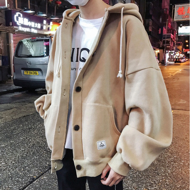 Áo Hoodie nỉ ngoại 2 màu đen be (unisex nam nữ đều mặc được)