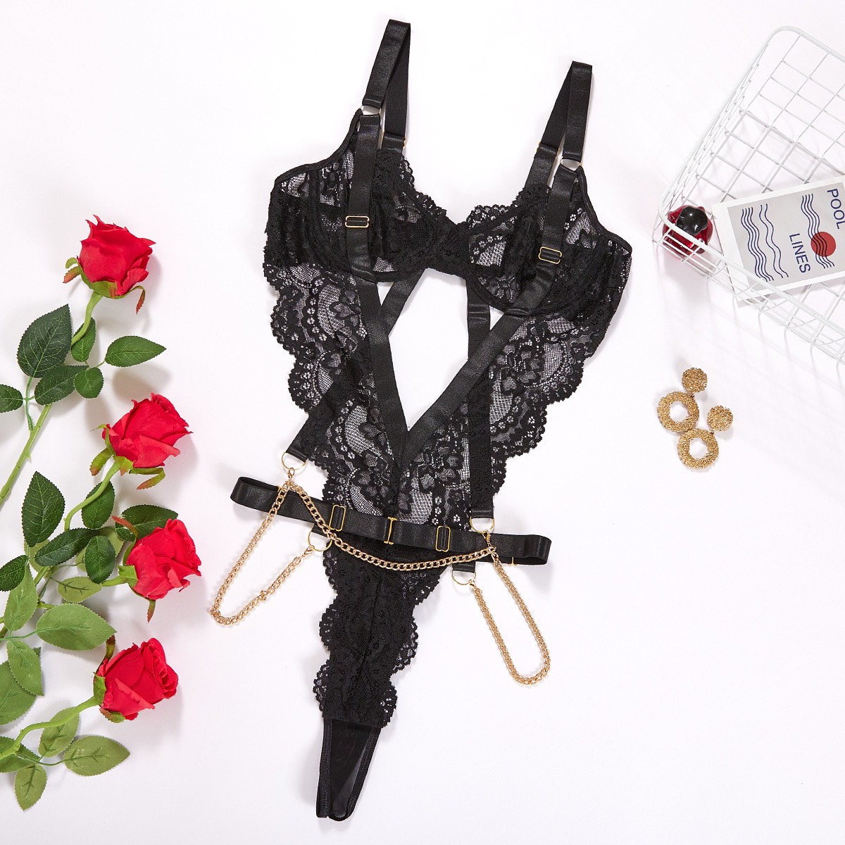 Bộ Bodysuit Ren Cá tính - B.Lingerie