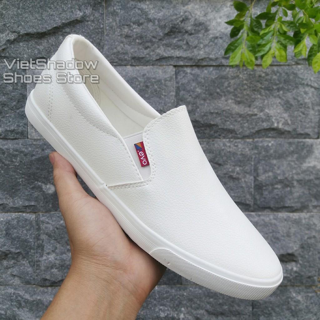 Slip on da nam - Giày lười da nam cao cấp thương hiệu LEYO - Da PU 3 màu đen, trắng và xanh navy - Mã SP A5192