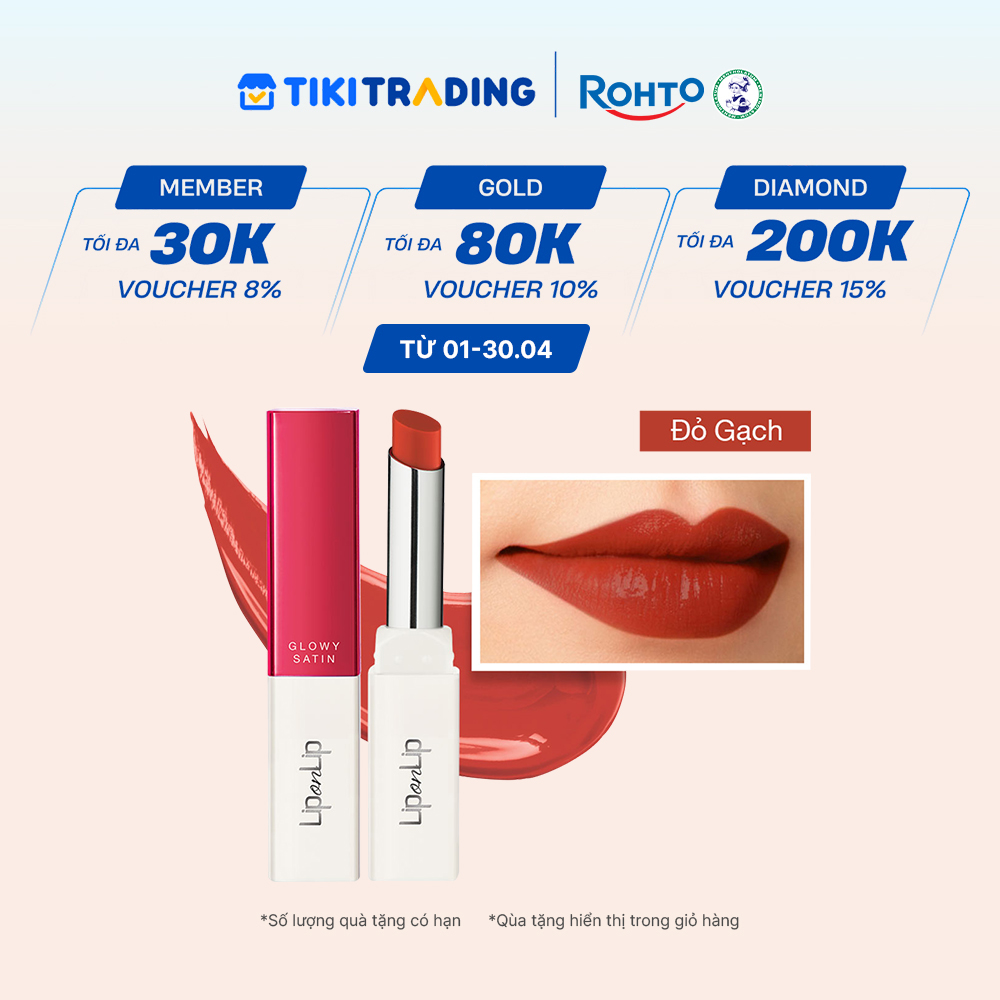 Son thỏi dưỡng môi trang điểm chất son satin Lip On Lip Glowy Satin 2.2g - Terra Red Đỏ Gạch