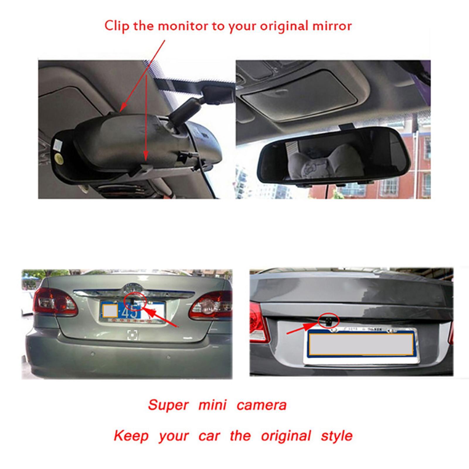 5 inch Rearview Mirror Monitor with Reversing camera cam Car HD Video