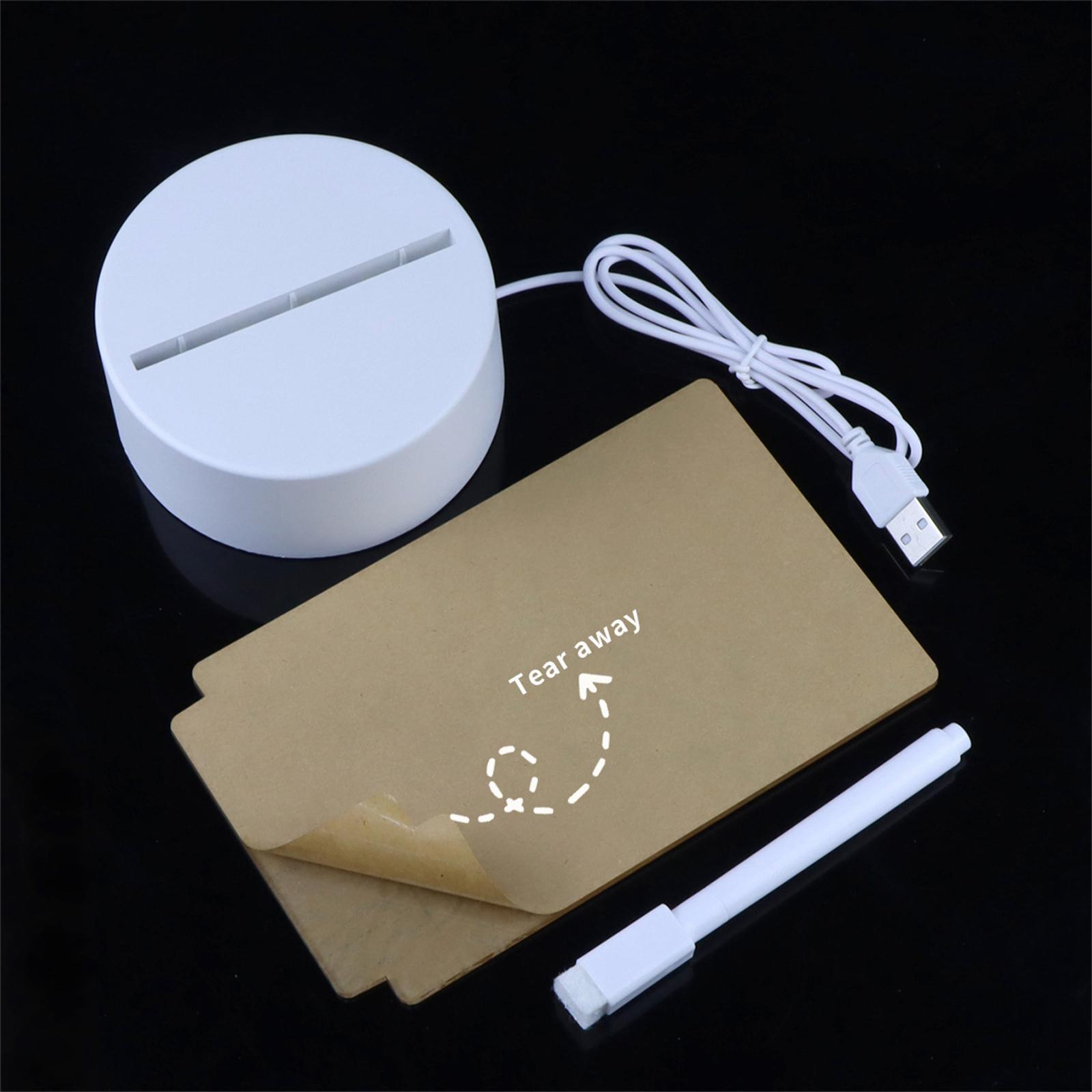 Acrylic Drying Erase Board with Light up USB Glow Memo Board for Cafe Home Office