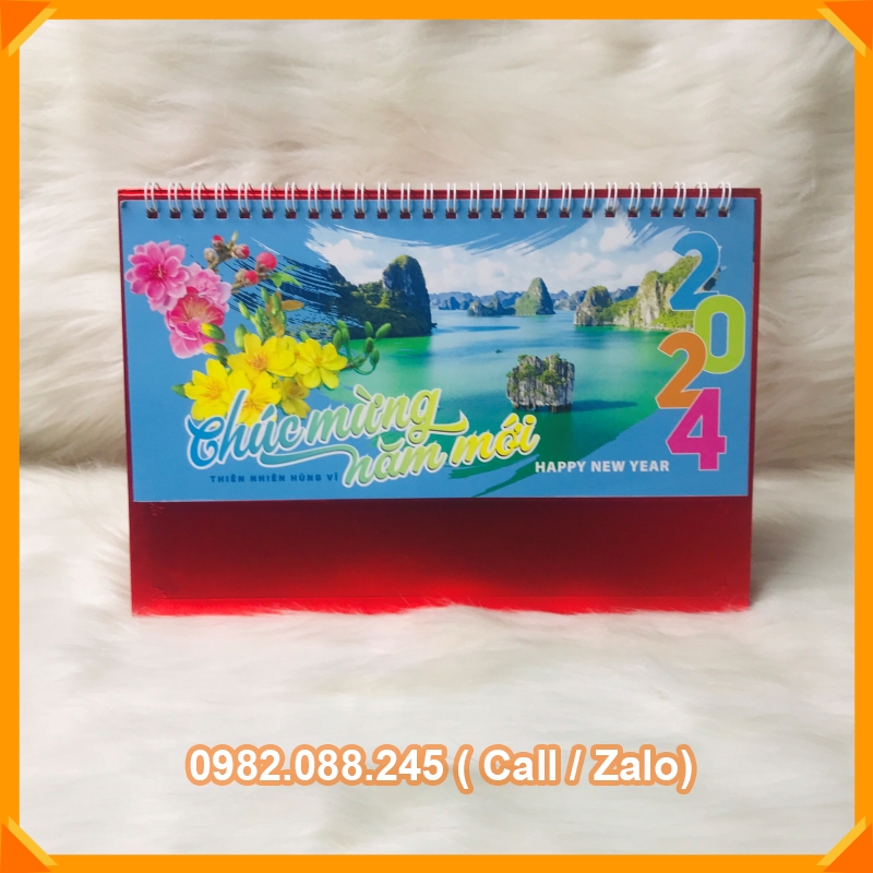 Lịch Để Bàn Chữ A 2024 KHỔ 24X16cm - Mẫu Ngẫu Nhiên