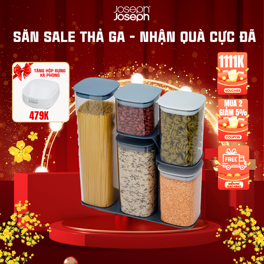 Bộ hộp nhựa cao cấp 5 món Joseph Joseph Sky 000245