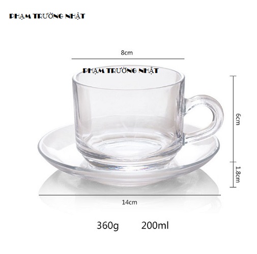 Tách Thủy Tinh Union Stack Tea Cup 200ml | UNI.324 , Nhập Khẩu Thái Lan