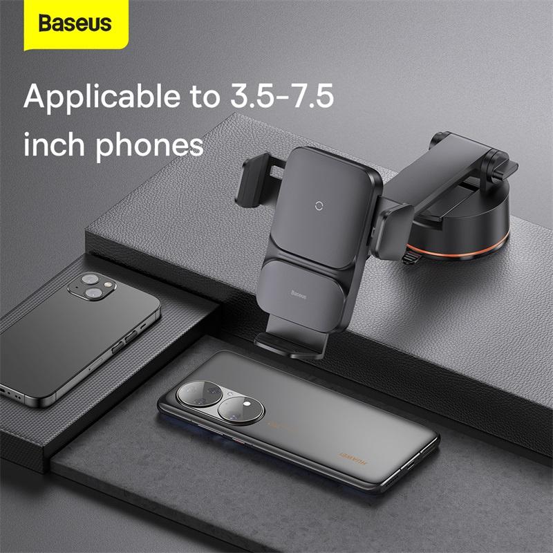 Bộ Đế Giữ Điện Thoại Tích Hợp Sạc Không Dây Baseus Wisdom Auto Alignment Car Mount Wireless Charger（QI 15W)  (Hàng chính hãng)