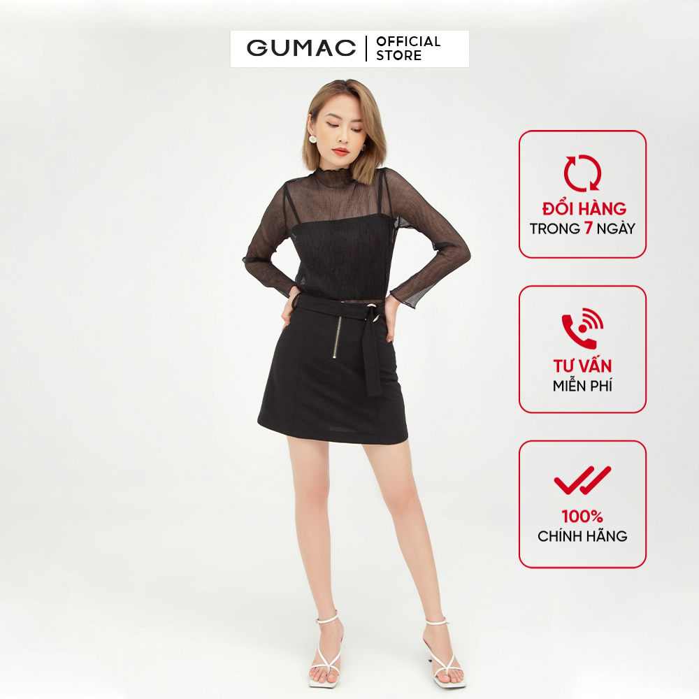 Chân váy ngắn phối dây kéo VB597 GUMAC