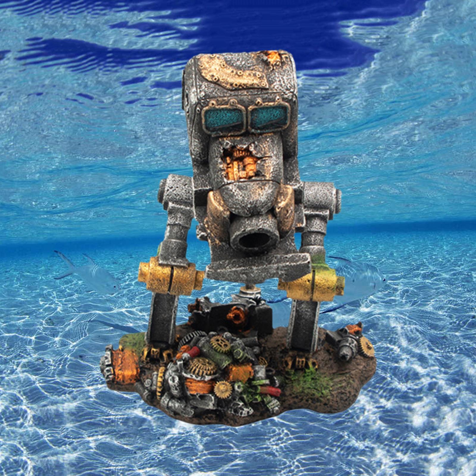 Aquarium Decorations Robot Dog Walking Car Fish Tank Ornament Landscape for Betta Toys Fishes Hideout Cave Backgrounds