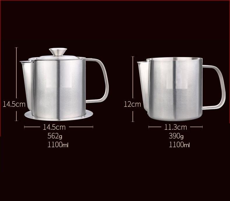 Ca Lọc Dầu Inox 304  - 14.5X14.5Cm 562G 1100Ml - Free Ship Toàn Quốc