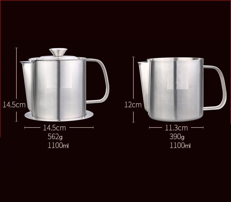 Ca Lọc Dầu Inox 304 - 14.5X14.5Cm 562G 1100Ml - Vận Chuyển Miễn Phí Toàn Quốc