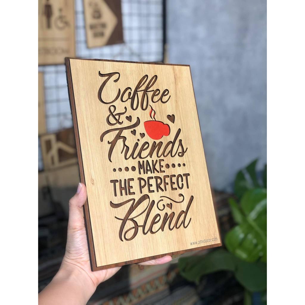 TRANH TREO QUÁN CAFE. Tranh gỗ 2 màu tương phản, treo quán coffee. PMV-TDC001