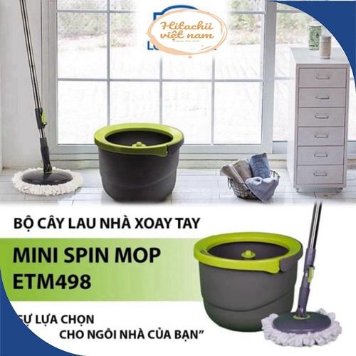 Chổi Lau Nhà Vắt Thông Minh 360 Lock Lock Inox, Bộ Lau Nhà Thông Minh Lock And Lock Mini Spin Mop Cao Cấp Siêu Thấm Hút