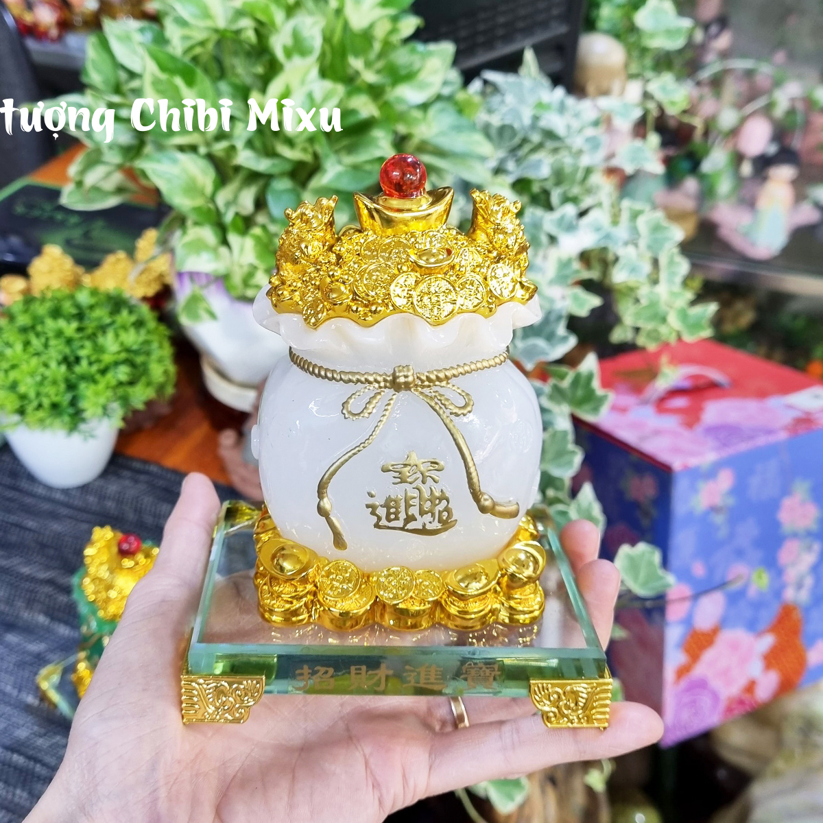 Túi tiền kim bảo phong thủy 14cm Tấn Tài Tấn Lộc