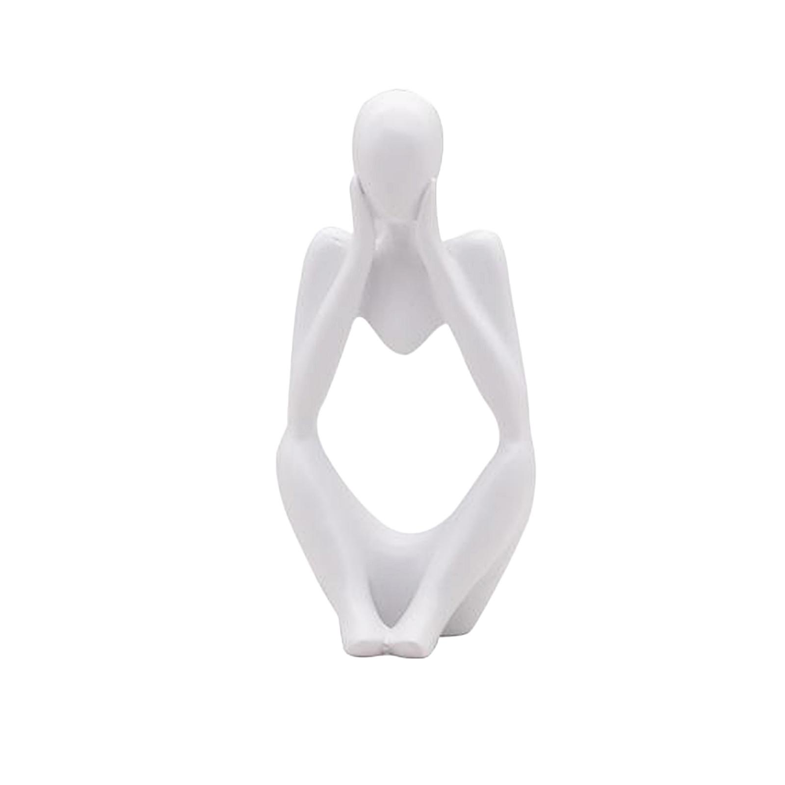 2Pcs Abstract Thinker Sculpture Resin Figurine Characters Statues Home Decor