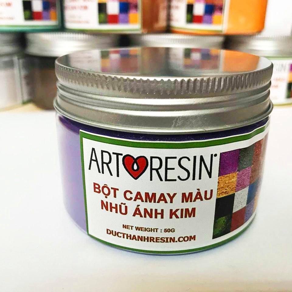 Bột camay nhũ ánh kim pha Epoxy Resin màu TÍM - PURPLE 50g