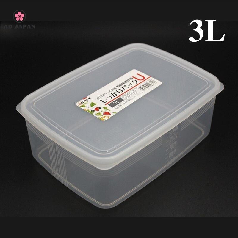 Hộp đựng thực phẩm các cỡ 3L, 2L nhựa PP cao cấp trữ đông trong tủ lạnh, dùng được trong lò vi sóng Nhật Bản AD06