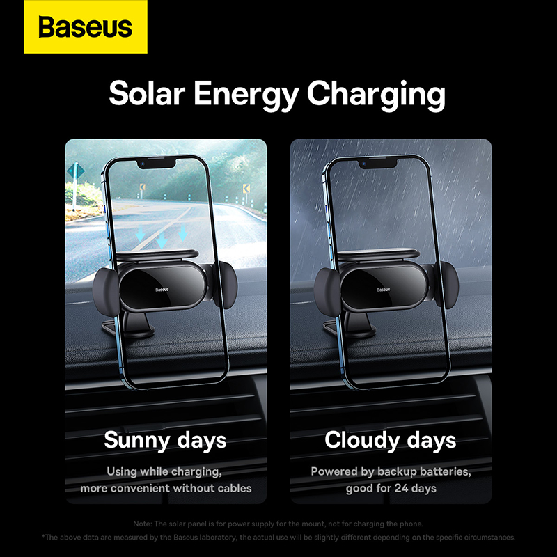 Đế giữ điện thoại Baseus Steel Cannon pro Solar Electric Car Mount (hàng chính hãng