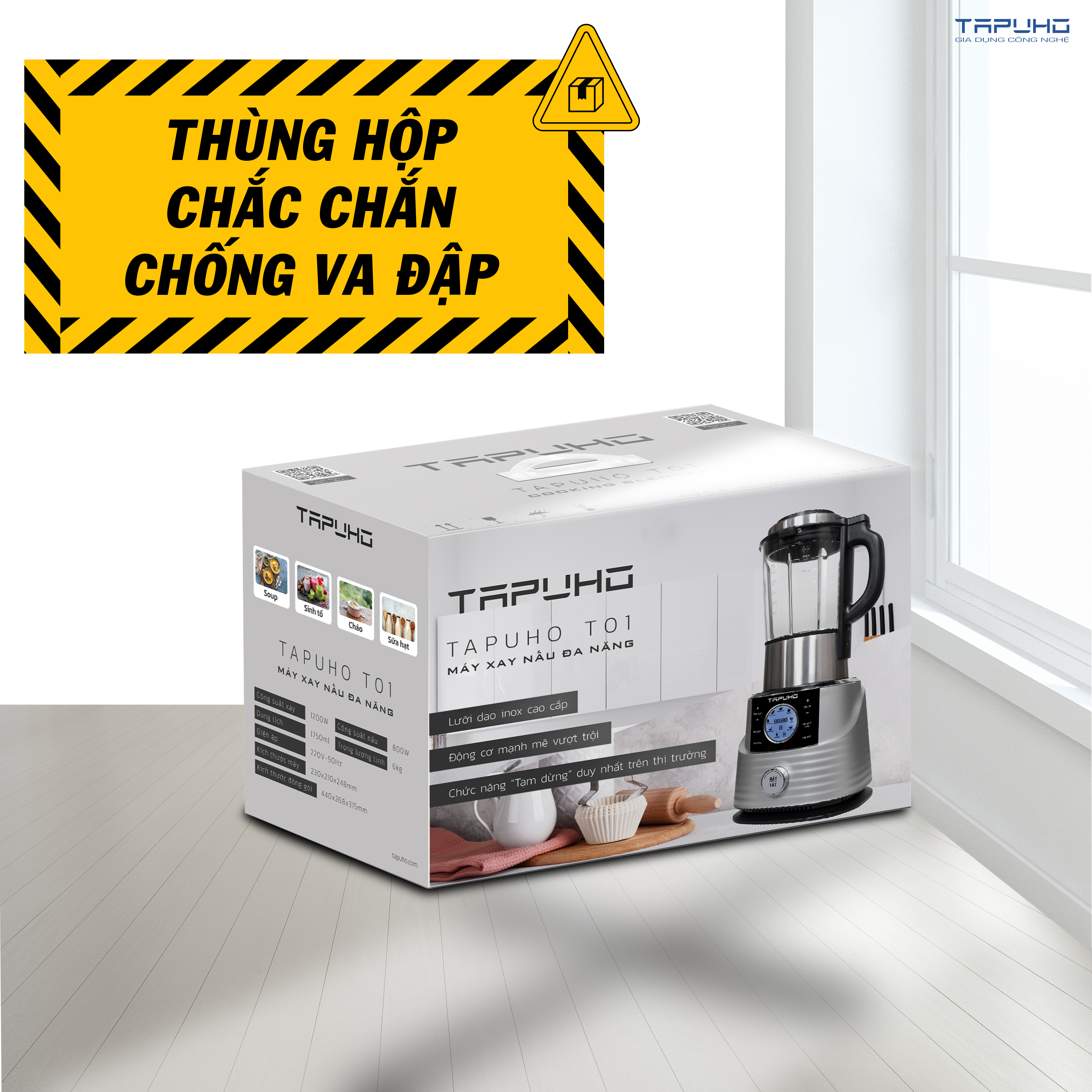 Máy Làm Sữa Hạt Đa Năng TapuhoT01 | Công Suất 2000W | Dung Tích 1.75L | Có Chức Năng Tạm Dừng | Hàng Chính Hãng