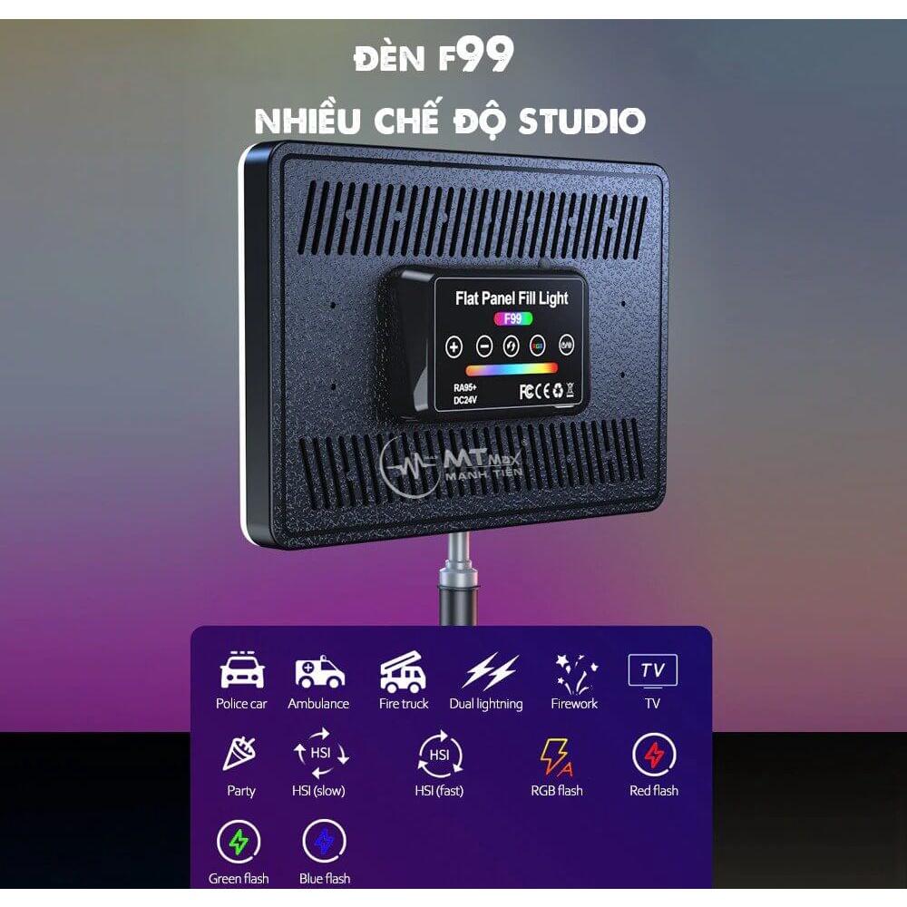 Đèn F99 RGB, Đèn Livestream Đèn Quay Tikok Chất Lượng Cao,  Chụp Hình Trang điểm Hổ trợ studio hiệu ứng chuyên nghiệp