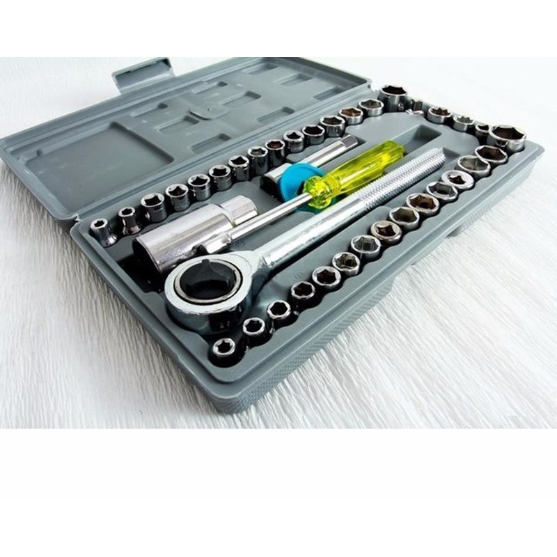 Bộ Dụng Cụ Sửa Chữa Mở Bulong Ốc Vít 40 Món Chuyên Dụng, Bộ Tuýp Đồ Nghề Sửa Xe 40 Chi Tiết