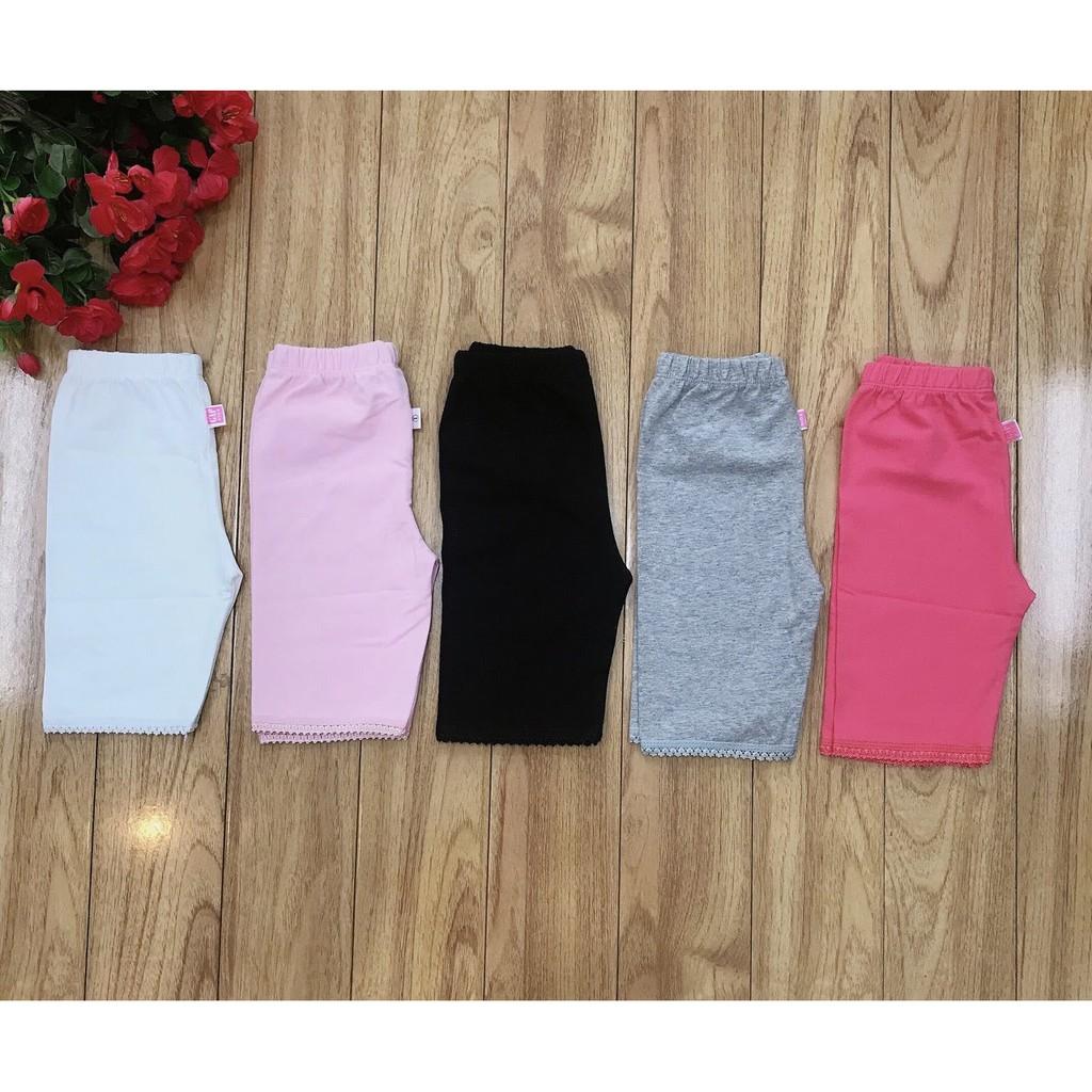 (VẢI XUẤT DƯ ĐẸP) QUẦN LEGGING TRƠN LỬNG THUN COTTON 4 CHIỀU CHO BÉ GÁI 9-20KG