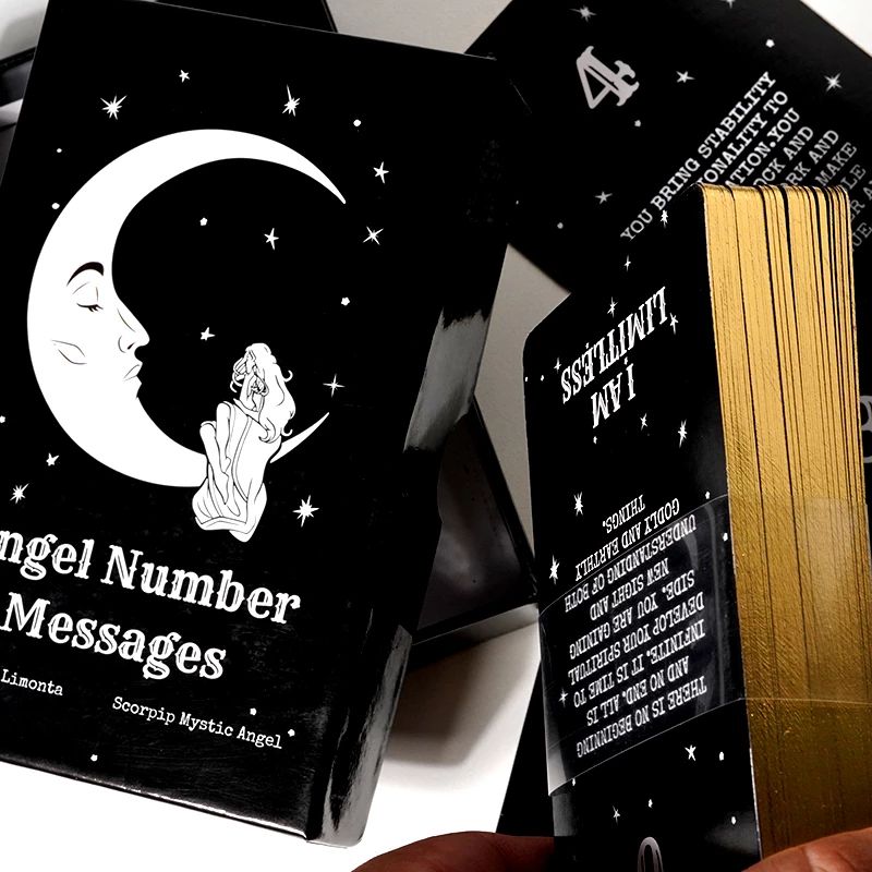 (Size Gốc) Bộ Bài Angel Number Messages Thông Điệp Số Thiên Thần Thẻ Mạ Cao Cấp